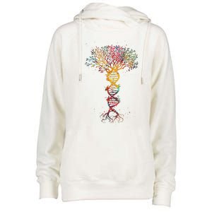 DNA Tree Life Genetics Biologist Science Earth Day Gifts Womens Funnel Neck Pullover Hood