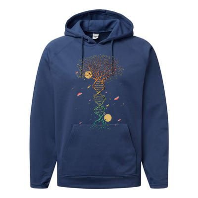 DNA Tree Life Genetics Biologist Science Earth Day Teachers Performance Fleece Hoodie