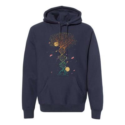 DNA Tree Life Genetics Biologist Science Earth Day Teachers Premium Hoodie