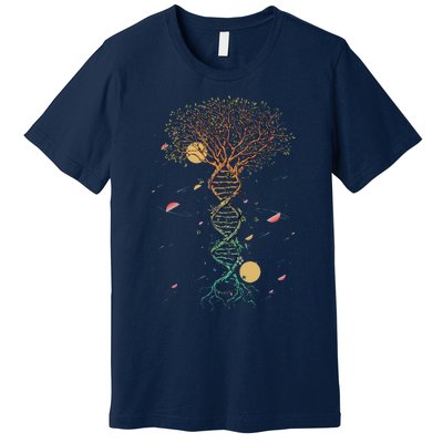 DNA Tree Life Genetics Biologist Science Earth Day Teachers Premium T-Shirt