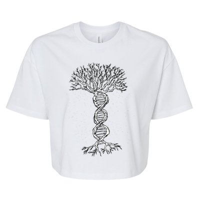 DNA Tree Life Genetics Biologist Science Earth Day Bella+Canvas Jersey Crop Tee