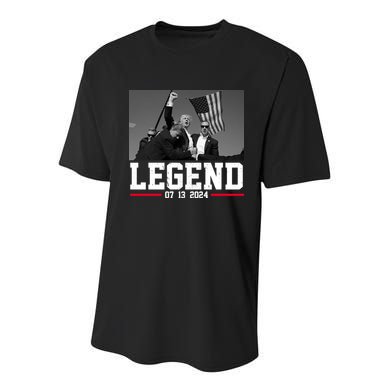 Donald Trump Legend 07/13/2024 Rally Pennsylvania Youth Performance Sprint T-Shirt