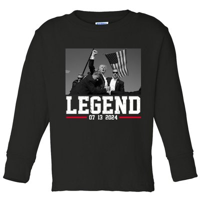 Donald Trump Legend 07/13/2024 Rally Pennsylvania Toddler Long Sleeve Shirt