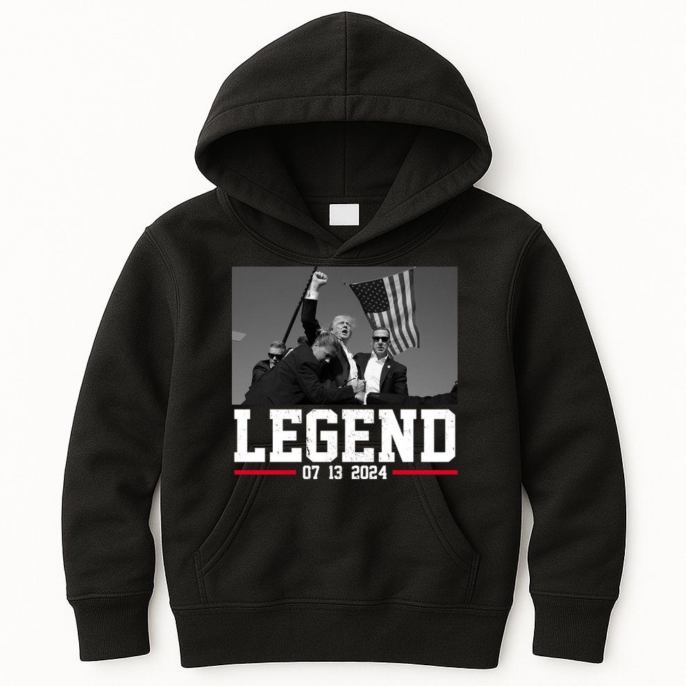 Donald Trump Legend 07/13/2024 Rally Pennsylvania Kids Hoodie