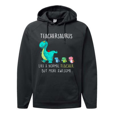 Dinosaurs Teachersaurus Like A Normal Teacher Performance Fleece Hoodie