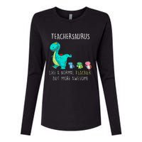 Dinosaurs Teachersaurus Like A Normal Teacher Womens Cotton Relaxed Long Sleeve T-Shirt