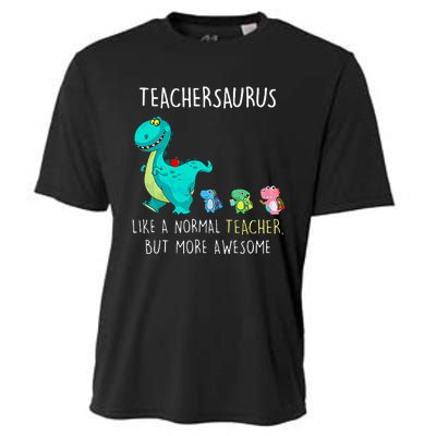 Dinosaurs Teachersaurus Like A Normal Teacher Cooling Performance Crew T-Shirt