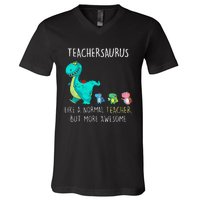 Dinosaurs Teachersaurus Like A Normal Teacher V-Neck T-Shirt