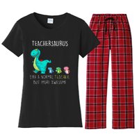 Dinosaurs Teachersaurus Like A Normal Teacher Women's Flannel Pajama Set