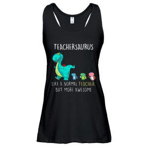 Dinosaurs Teachersaurus Like A Normal Teacher Ladies Essential Flowy Tank