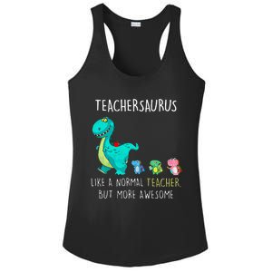 Dinosaurs Teachersaurus Like A Normal Teacher Ladies PosiCharge Competitor Racerback Tank