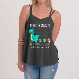 Dinosaurs Teachersaurus Like A Normal Teacher Women's Strappy Tank