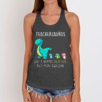 Dinosaurs Teachersaurus Like A Normal Teacher Women's Knotted Racerback Tank