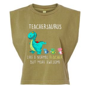 Dinosaurs Teachersaurus Like A Normal Teacher Garment-Dyed Women's Muscle Tee