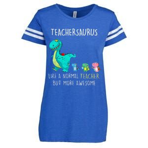 Dinosaurs Teachersaurus Like A Normal Teacher Enza Ladies Jersey Football T-Shirt