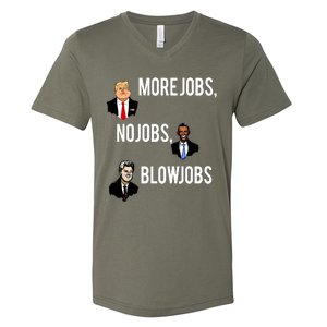 Donald Trump More Jobs Obama No Jobs Bill Clinton Blow Jobs V-Neck T-Shirt