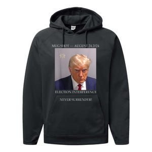 Donald Trump Mug Shot August 24 2024 Election Interference Performance Fleece Hoodie