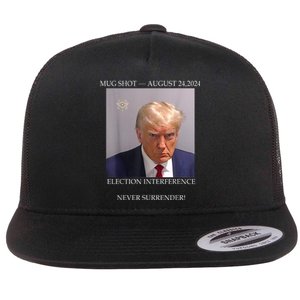 Donald Trump Mug Shot August 24 2024 Election Interference Flat Bill Trucker Hat