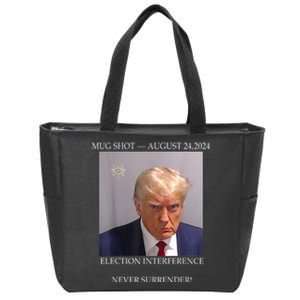 Donald Trump Mug Shot August 24 2024 Election Interference Zip Tote Bag