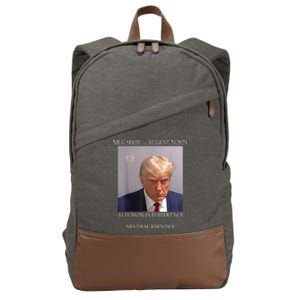 Donald Trump Mug Shot August 24 2024 Election Interference Cotton Canvas Backpack