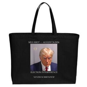 Donald Trump Mug Shot August 24 2024 Election Interference Cotton Canvas Jumbo Tote