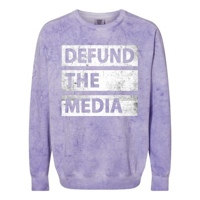 Defund The Media Political Fake News Colorblast Crewneck Sweatshirt