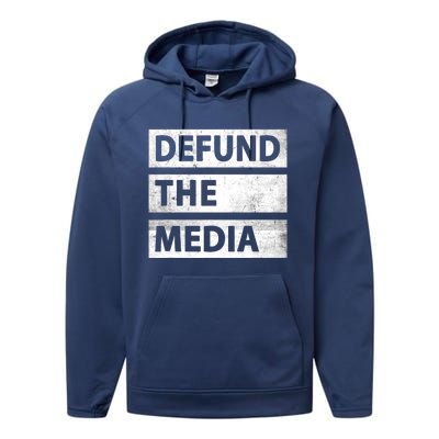 Defund The Media Political Fake News Performance Fleece Hoodie