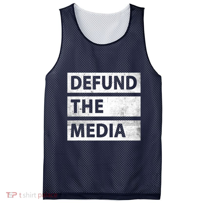 Defund The Media Political Fake News Mesh Reversible Basketball Jersey Tank