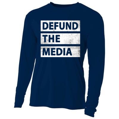 Defund The Media Political Fake News Cooling Performance Long Sleeve Crew