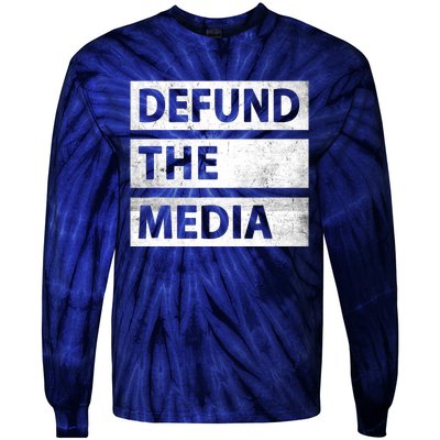 Defund The Media Political Fake News Tie-Dye Long Sleeve Shirt