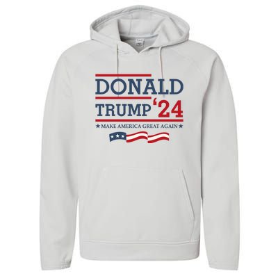 Donald Trump Make America Great Again Bright Performance Fleece Hoodie