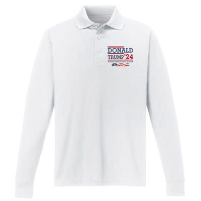 Donald Trump Make America Great Again Bright Performance Long Sleeve Polo