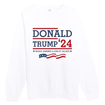 Donald Trump Make America Great Again Bright Premium Crewneck Sweatshirt