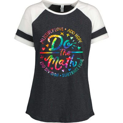 Do The Math Multiply Love Add Hope Math Teacher Tie Dye Enza Ladies Jersey Colorblock Tee