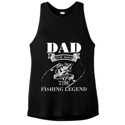 Dad The Man The Myth The Fishing Legend Father's Day Gift Ladies PosiCharge Tri-Blend Wicking Tank