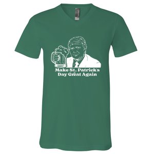 Donald Trump Make St Patricks Day Great Again V-Neck T-Shirt