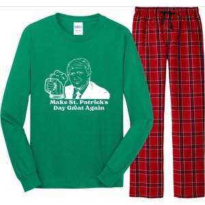 Donald Trump Make St Patricks Day Great Again Long Sleeve Pajama Set