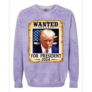 Donald Trump Mug Shot Wanted For U S President 2024 Colorblast Crewneck Sweatshirt