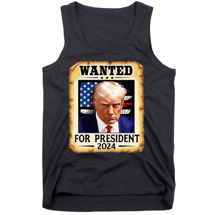 Donald Trump Mug Shot Wanted For U S President 2024 Tank Top