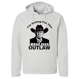 Donald Trump Maga IM Voting For The Outlaw 2024 Performance Fleece Hoodie