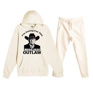 Donald Trump Maga IM Voting For The Outlaw 2024 Premium Hooded Sweatsuit Set