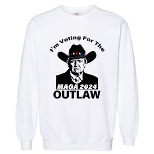 Donald Trump Maga IM Voting For The Outlaw 2024 Garment-Dyed Sweatshirt