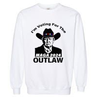 Donald Trump Maga IM Voting For The Outlaw 2024 Garment-Dyed Sweatshirt