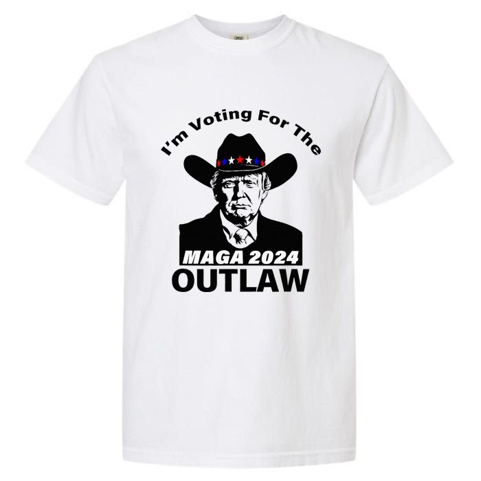 Donald Trump Maga IM Voting For The Outlaw 2024 Garment-Dyed Heavyweight T-Shirt