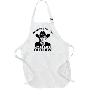 Donald Trump Maga IM Voting For The Outlaw 2024 Full-Length Apron With Pockets