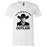 Donald Trump Maga IM Voting For The Outlaw 2024 V-Neck T-Shirt