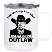 Donald Trump Maga IM Voting For The Outlaw 2024 12 oz Stainless Steel Tumbler Cup