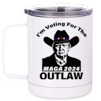 Donald Trump Maga IM Voting For The Outlaw 2024 12 oz Stainless Steel Tumbler Cup