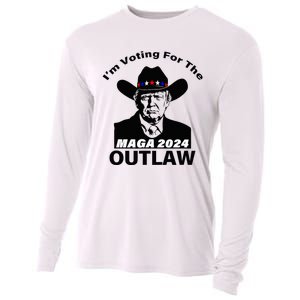 Donald Trump Maga IM Voting For The Outlaw 2024 Cooling Performance Long Sleeve Crew