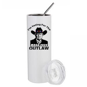 Donald Trump Maga IM Voting For The Outlaw 2024 Stainless Steel Tumbler